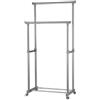 PREMIER Housewares 1900395 Appendiabiti Doppio con Rotelle, Cromo/Grigio