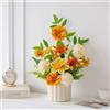 NAWEIDA Fiori Artificiali in Vaso di Seta Blu Ortensie, Composizione di Fiori Finti Con Vaso per Decorazione Casa e Ufficio, Centrotavola per Tavolo da Pranzo