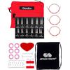 ChiaoGoo Twist Red Lace Shorties 2 & 3-Inch Small Red 7230-M Interchangeable Knitting Needle Set, 12-Pair Sizes US 0, 1, 1.5, 2, 2.5, 3, Stainless Steel, 3 Cords with 1 Project Bag