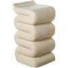 DRW Tavolino ausiliario con Pieghe in Fibra di Vetro in Crema Lucido 56x30x30 cm