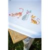 Vervaco Ricamo Punto Croce Kit Prestampato Tovaglie GATTI A STRISCE Biancheria Da Tavola Set Fai Da Te Creativo 80 x 80 cm Kit Hobby Creativi Adulti Casa Decor Cross Stitch Embroidery