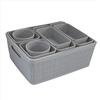 Simplify - Set da 10 pezzi, colore grigio, diverse dimensioni per diverse esigenze, per ufficio, scrivania, dormitori, piccoli oggetti, accessori, vanità, bagni, cestini, scatole