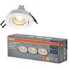 OSRAM Faretto da incasso LED Spot Set DIM 6W 827 Bianco 85mm, 500lm 2700K Bianco caldo, CRI≥80, dimmerabile in alluminio, set da 3