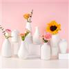 Linyona Confezione da 8 vasi in ceramica bianca, mini vasi moderni per centrotavola, piccoli vasi bianchi per fiori, erba della pampa, matrimoni, casa