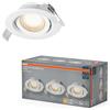 OSRAM Faretto da incasso LED Spot Set DIM 4,9W 120° Bianco, set di 3 faretti da soffitto dimmerabili a taglio discendente, bianco caldo IP20