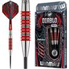 WINMAU Diablo Set di Freccette in tungsteno Steeltip Professionale da 24 Grammi con Alette e steli (Alberi)