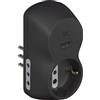 BTICINO Adattatore Advance B3, con Presa Schuko Standard Tedesco, USB A+C, 2 Prese 10A, Spina Piccola 10A, Presa Multipla, Potenza Fino a 1500W, Multi Adattatore Versatile, Colore Antracite, S3613GAC