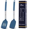 Hotec Spatola in silicone resistente al calore, set di stoviglie (34,8 cm, blu classico)