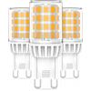 AGOTD Lampadina LED G9 bianco caldo 2700 K, 3,5 W 650 lm, sostituzione delle lampadine a incandescenza 30 W 40 W, non dimmerabile, AC 220-240 V, confezione da 3