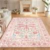 TUKDAK - Tappeto a forma di farfalla per soggiorno 160x230cm, tappeto moderno a pelo corto per camera da letto, antiscivolo e lavabile, tappeti per camera dei bambini, tappeto orientale, primavera