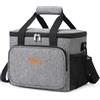 Lifewit Borsa Termica Porta Pranzo 15L(24 Lattine), Grande Borse Frigo Pranzo Ufficio per Uomo e Donna, Lunch Bag per Lavoro, Mare, Viaggio, Spiaggia, Grigio