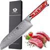WILDMOK Coltello da Chef 17.8 cm, Coltello da Chef Giapponese VG 10 Professionale in Acciaio Damasco, Coltelli con Manico Ergonomico in Resina Full Tang, Adatto per Cucina Domestica
