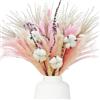 SUNXBUK 101 Pezzi Fiori Secchi Decorativi Rosa,33-43 cm Fiori Decorativi per Vasi,Lavanda Essiccata,Erba di Pampa,per Veilweed per Bomboniere,Matrimonio,Decorazione Della Casa,Fai Da Te e Partito