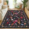 MAST DOO Tappeto per soggiorno lavabile 120x160cm, grande tappeto a pelo corto per soggiorno, tappeto per sala da pranzo, camera da letto, ufficio, antiscivolo, lavabile, tappeti con design floreale