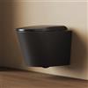 EMKE WC sospeso nero opaco, 490 × 365 × 360 mm, senza bordi con controcorrente a doppio foro e risciacquo multiforo, in ceramica, con funzione di sgancio rapido