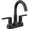 Delta Faucet Trinsic, rubinetto da bagno nero opaco, rubinetto per lavandino del bagno, Centerset, tecnologia di tenuta diamantata, gruppo di scarico in metallo, nero opaco 2559-BLMPU-DST