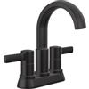Delta Albion 25855LF-BL - Rubinetto da bagno con 2 maniglie, rubinetto per lavello da bagno Delta Centerset in metallo, portata 1,2 GPM, nero opaco