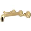 Kingston Brass KS4122AL Metropolitan - Rubinetto per bagno con 2 maniglie, montaggio a parete, in ottone lucido