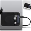 Lacdo Muffola per Disco Rigido Portatile per Laptop, Borsa con 2 Tasche da Attaccare con Adesivo Riutilizzabile, per San Disk, Samsung, Crucial Disco Esterno Stato Solido SSD Custodia, Nero