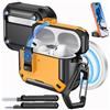 MoKo per Custodia AirPods Pro 3 con Chiusura 2025, Nero + Giallo | Custodia per AirPod Pro 3a Gen & MagSafe, per Telefono, Pop-up Auto, Copertura Protettiva con Kit Pulizia