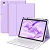 BQSS Tastiera per iPad 11a generazione A16 2025/10a generazione 2022, QWERTY spagnolo Ñ, staccabile Bluetooth Magneticamente tastiera per iPad 10/11 Gen(viola)