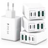 sccvee Set di 4 caricabatterie USB-C Caricabatterie rapido multiporta da 40 W PD 3.0 Adattatore di alimentazione USB-C per telefoni cellulari Compatibile con iPhone 16/15/14/13/12/11/Galaxy S24/S23/S22