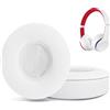 HAOMUK Cuscinetti auricolari di ricambio per Beats Solo 2 e Solo 3 Wireless On-Ear Headphones, Ear Pads, Cuffia Padiglioni auricolari Cover con morbida pelle proteica - Bianco