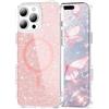 IMEIKONST Cover Magnetica per iPhone 16 Pro Max [Compatibile con MagSafe], Custodia Trasparente Glitter Brillantini Ultra-Sottile Antiurto per Donne e Ragazze Case per iPhone 16 Pro Max. Rosa JXSF