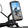 ENONEO Porta Cellulare Moto 360 Gradi Supporto Smartphone Specchietto con Sensibile Toccare Schermo/ID Anti-shake Scooter per telefono Fino a 6,8 Pollici Nero, L
