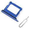 Cemobile Supporto per slot per scheda SIM di ricambio per iPhone 16 e iPhone 16 Plus (versione SIM singola) con anello di tenuta in gomma impermeabile e perno di espulsione aperto (blu oltremare)