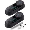 FreedConn Cuffie Bluetooth T-COM SC per casco da moto, confezione da 2, 2 vie 800 m, accoppiamento universale BT5.0, sistema di comunicazione interfono per moto, interfono con schermo LCD, condivisione
