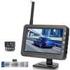 Rimoody Wireless Telecamera Retromarcia Set, Telecamera per Cornice Targa con 4,3 Pollici Monitor, Telecamera Posteriore con Visione Notturna/IP68 Impermeabile/Grandangolo per Auto/SUV/Camioncino/Campeggio
