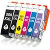 MEGOFFICE 580XXL 581XXL Inchiostro per Cartucce PGI-580 xxl CLI-581 XXL Compatibile per Canon Pixma TR7500 TR8500 TS6100 TS6200 TS6300 TS700 TS8200 TS8350 TS9150 Stampante (6 Pack)