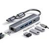 Wowssyo Hub USB C 5-in-1, Docking Station USB C, Multiporta USB Hub, Gigabit RJ45 Ethernet, USB 3.0, Adattatore MacBook M1 Air Pro, per iPad, Switch, Chromecast, Surface e altri dispositivi USB-C