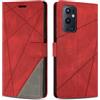 SONWO Cover per OnePlus 9 PRO, Flip Caso in PU Pelle Case Cover Custodia con Slot per Schede e Supporto Stand per OnePlus 9 PRO, Rosso