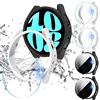 Diruite 4+4 Pezzi Cover per Samsung Galaxy Watch 6 44mm Pellicola Protettiva,Resistente Graffi PC Custodia*4 & Trasparente Vetro Temperato Pellicola*2 + Privacy Vetro*2 per Galaxy Watch 6 44mm