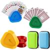 Dongcill 4Pcs Porta Carte da Gioco + 2 Pcs Borsa da Trasporto per UNO, Porta Carte da Gioco di Plastica, Supporto di Carte da Gioco Triangolari, Portacarte da Gioco per Bambini, Adulti, Anziani, Disabili