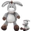 GUOYOU Peluche Asino 32cm Grigio, Pupazzo Legami Morbido, Realistico Asino di Peluche Giocattolo di Peluches Asinos Animale per Bambini, Regalo Perfetto per Coccolare e Giocare