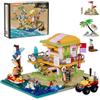 Lumibricks Beach Lifeguard Tower Set di Costruzioni, 1015 Pcs Torre Bagnino Stile Miami Beach con 6 LED, Torre di Salvataggio & Modalità Castello di Sabbia, Modulare da Collezione, Regalo per Adulti