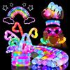 YeahBoom 12PCS Fidget Pop Bastoni Giocattoli Sensory, Abilità Motorie Fini, Bastoni LED Pop, Light-Up Giocattoli per Bambini, Bomboniere LED per Feste