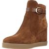 Geox D Elidea - Stivaletti da Donna con Zeppa, Dk Cammello, 39 EU