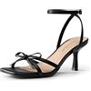 DREAM PAIRS Sandali da Donna con Tacco e Fiocco, Kitten Heel a Punta Quadrata, Eleganti per Matrimoni, Cerimonie e Occasioni Speciali,Size 38,Oro,SDHS25073W