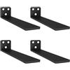 YFCVIP 4 Supporti per Scaffali, 25 cm Staffe per Mensole Pesanti, Reggimensola Legno per Montaggio a Parete, Portata 70 Kg (Nero) 10in