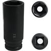 Flewdart bussola lunga esagonale 1/2 24mm, chiave a bussola 24 mm 1/2, Lunghezza 78 mm, acciaio al cromo molibdeno, CR-MO (24mm)