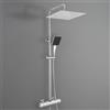 Auralum Colonna Doccia Termostatica Cromo con Miscelatore, Set Completo Doccia a Pioggia 30cm in Acciaio Inox, Asta Regolabile 88-124cm e Doccetta con 6 Modalità d'uso, Doccione per Doccia Completo