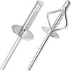 JIANDAXIN Rivetti ciechi in alluminio ad espansione tripla - Assortimento di rivetti bulbo per plastica o materiali morbidi (argento, Ø4,8 x 30 x 16 mm, 50 pezzi)