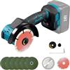 luolety Smerigliatrice angolare senza fili per batteria Makita da 20 V, 12000 giri/min, smerigliatrice elettrica senza fili, motore brushless con 6 lame da 100 mm, per tagliare legno, plastica, metallo