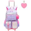 HTgroce Zaino Trolley Scuola Elementare Bambini, Zainetto Bambina Zaino Scuola Bambina Terza.