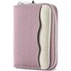 Goopai RFID 20 slot per carte di credito porta carte di credito in vera pelle fisarmonica porta carte piccolo portafoglio per donne o uomini con cerniera, Nuovo Viola, S, Classico