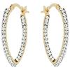 DelPia, Orecchini Modello a V in Oro 18kt e Argento Sterling 925 con Cristalli Dentro e Fuori (Yellow, 15x20mm)